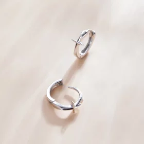 Pandora Style Silver Shining Star Hoop Earrings - SCE1045 Pandora Style Silver Shining Star Hoop Earrings - SCE1045