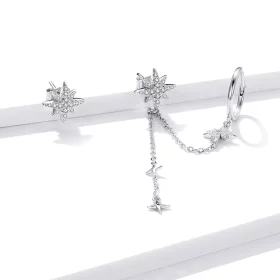 Pandora Style Silver Shining Stars Dangle Earrings - BSE433 Pandora Style Silver Shining Stars Dangle Earrings - BSE433