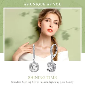 Pandora Style Silver Shining Time Hanging Earrings - SCE520 Pandora Style Silver Shining Time Hanging Earrings - SCE520