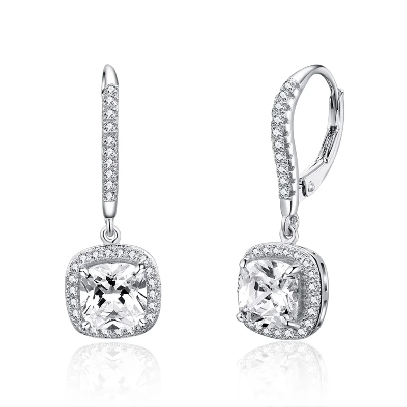 (image for) Pandora Style Silver Shining Time Hanging Earrings - SCE520 - Product Image