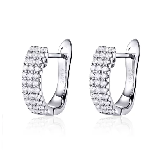 Pandora Style Silver Shining Time Hoop Earrings - SCE560