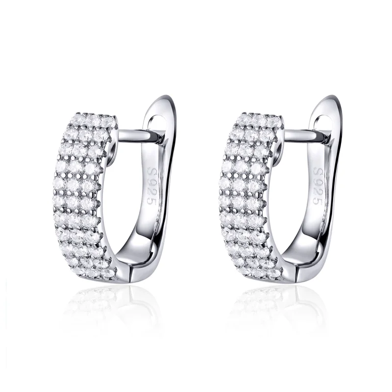 (image for) Pandora Style Silver Shining Time Hoop Earrings - SCE560 - Product Image