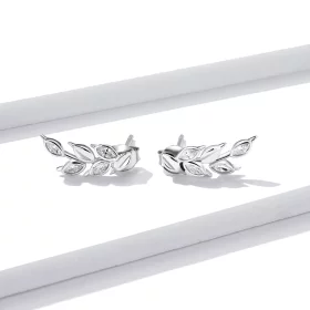 Pandora Style Silver Shining Wheat Ears Stud Earrings - BSE415 Pandora Style Silver Shining Wheat Ears Stud Earrings - BSE415