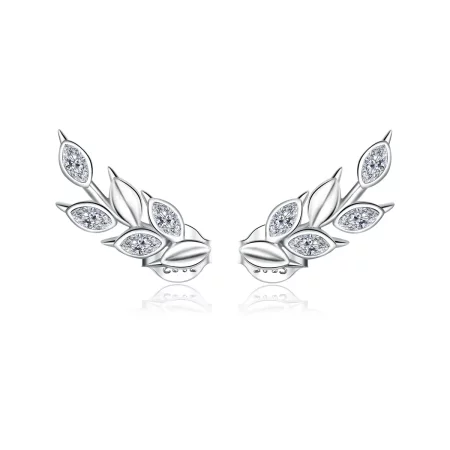 Pandora Style Silver Shining Wheat Ears Stud Earrings - BSE415