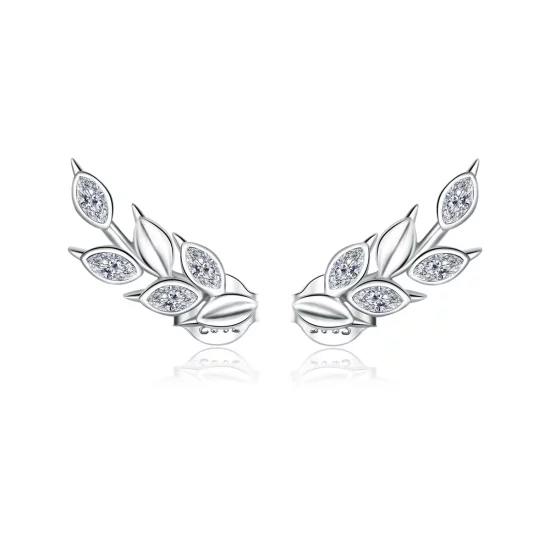 Pandora Style Silver Shining Wheat Ears Stud Earrings - BSE415