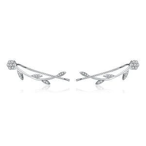 (image for) Pandora Style Silver Shinning Leaves Stud Earrings - SCE266