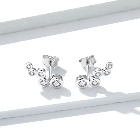 Pandora Style Silver Shiny Elegance Stud Earrings - BSE235