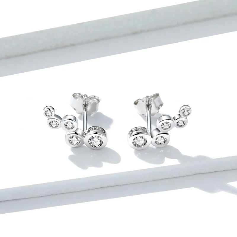 (image for) Pandora Style Silver Shiny Elegance Stud Earrings - BSE235 - View 3