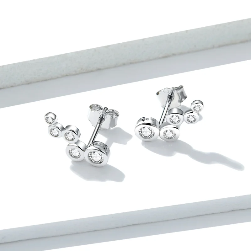 (image for) Pandora Style Silver Shiny Elegance Stud Earrings - BSE235 - View 4