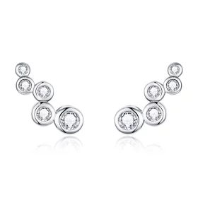 Pandora Style Silver Shiny Elegance Stud Earrings - BSE235