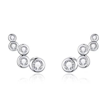 Pandora Style Silver Shiny Elegance Stud Earrings - BSE235