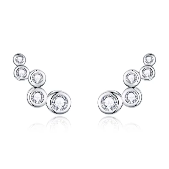 Pandora Style Silver Shiny Elegance Stud Earrings - BSE235