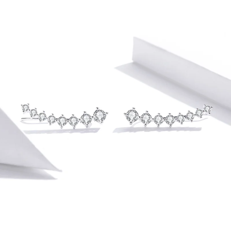 (image for) Pandora Style Silver Shiny Light Stud Earrings - SCE920 - View 2