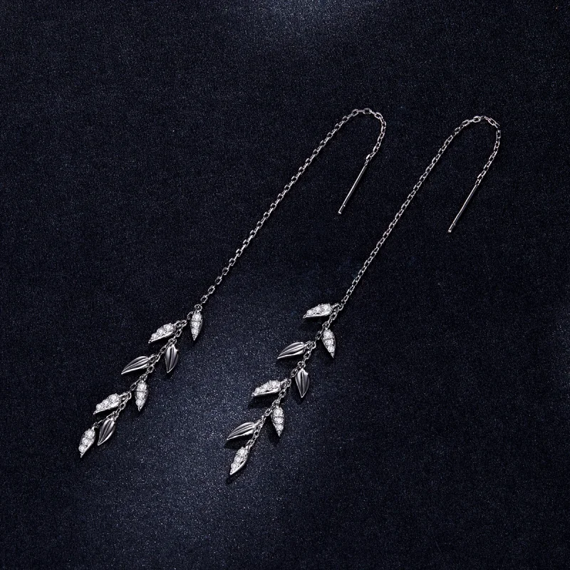 (image for) Pandora Style Silver Shiny Wheat Dangle Earrings - BSE447 - View 5