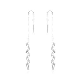 Pandora Style Silver Shiny Wheat Dangle Earrings - BSE447 Pandora Style Silver Shiny Wheat Dangle Earrings - BSE447