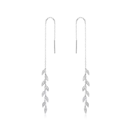 Pandora Style Silver Shiny Wheat Dangle Earrings - BSE447