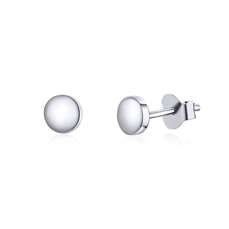 (image for) Pandora Style Silver Simple Bean Stud Earrings - SCE705-A - Product Image