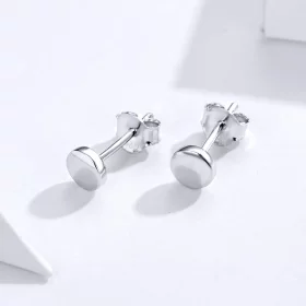 Pandora Style Silver Simple Bean Stud Earrings - SCE705-A Pandora Style Silver Simple Bean Stud Earrings - SCE705-A