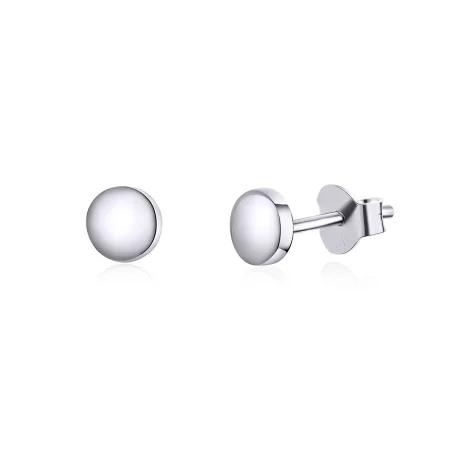 Pandora Style Silver Simple Bean Stud Earrings - SCE705-A
