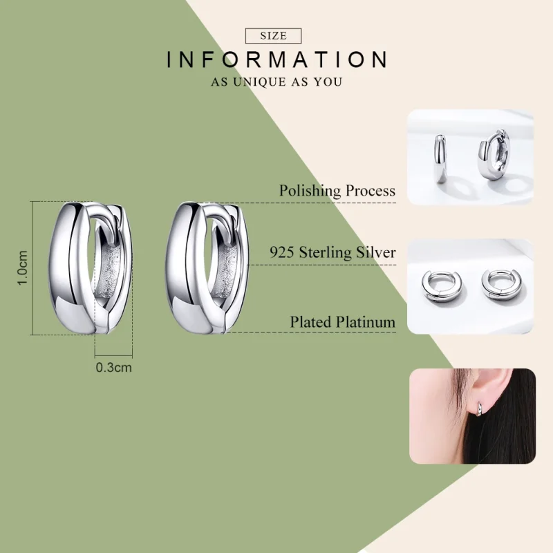 (image for) Pandora Style Silver Simple Dream Hoop Earrings - SCE552 - View 2