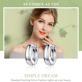 Pandora Style Silver Simple Dream Hoop Earrings - SCE552 Pandora Style Silver Simple Dream Hoop Earrings - SCE552