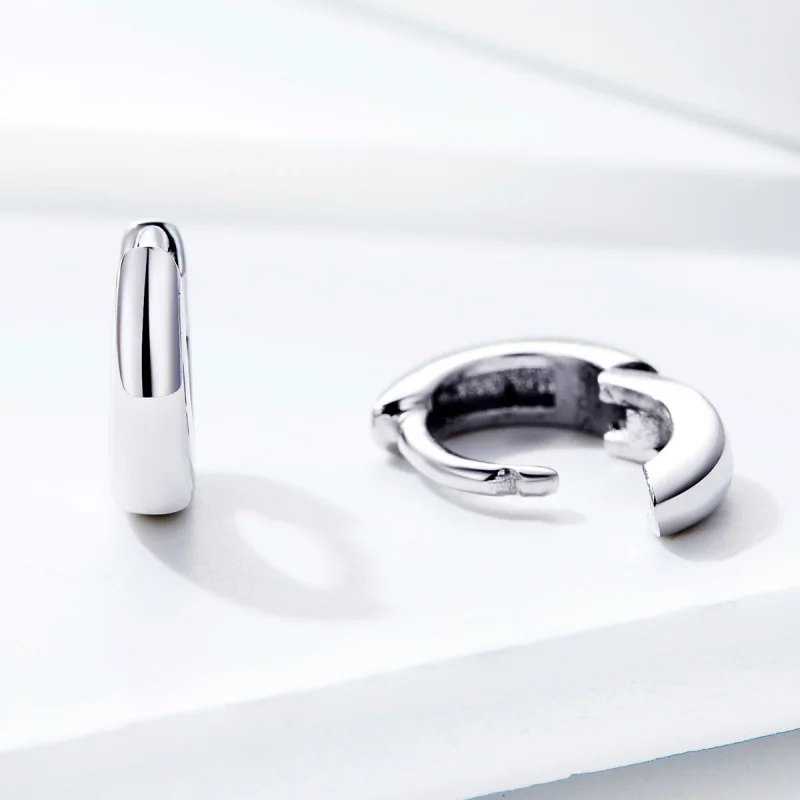 (image for) Pandora Style Silver Simple Dream Hoop Earrings - SCE552 - View 4