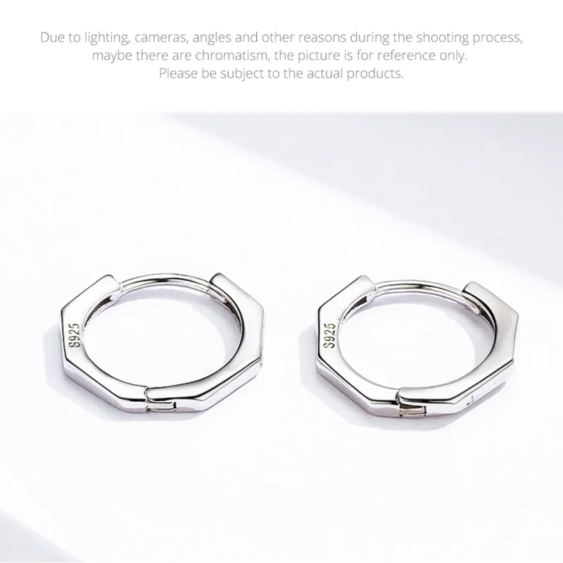 (image for) Pandora Style Silver Simple Earrings Hoop Earrings - SCE622 - View 9