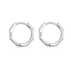 Pandora Style Silver Simple Earrings Hoop Earrings - SCE622 Pandora Style Silver Simple Earrings Hoop Earrings - SCE622