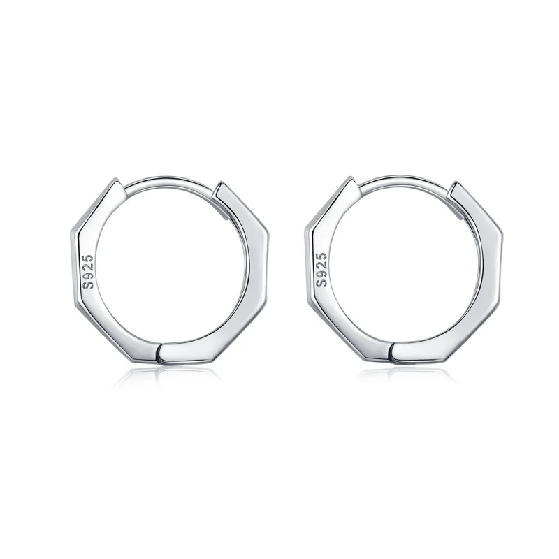 (image for) Pandora Style Silver Simple Earrings Hoop Earrings - SCE622 - Product Image