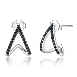 (image for) Pandora Style Silver Simple Geometry Stud Earrings - SCE924