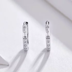 Pandora Style Silver Simple Hoop Earrings - BSE101 Pandora Style Silver Simple Hoop Earrings - BSE101