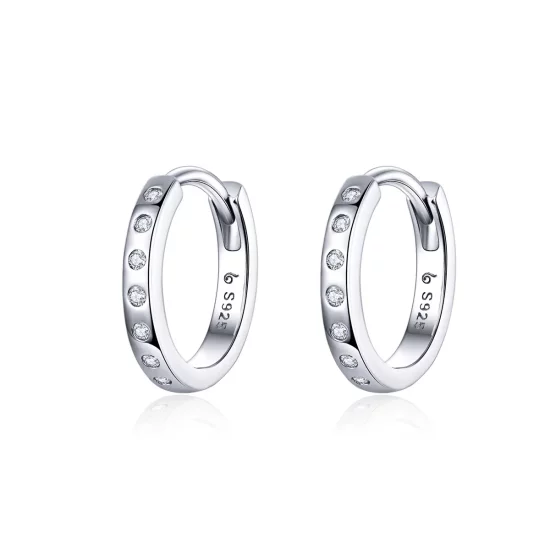 Pandora Style Silver Simple Hoop Earrings - BSE101