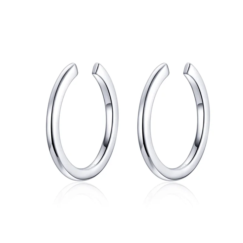 (image for) Pandora Style Silver Simple Hoop Earrings - SCE647 - Product Image