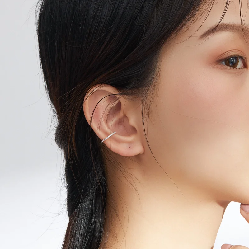 (image for) Pandora Style Silver Simple Hoop Earrings - SCE842 - View 5