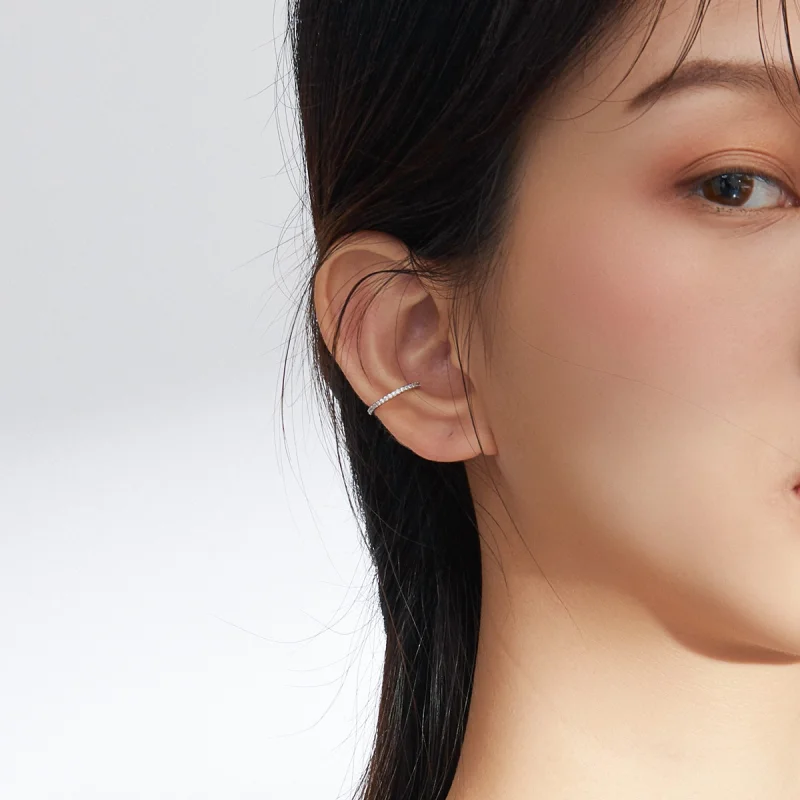 (image for) Pandora Style Silver Simple Hoop Earrings - SCE842 - View 7