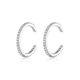 Pandora Style Silver Simple Hoop Earrings - SCE842 Pandora Style Silver Simple Hoop Earrings - SCE842