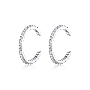 (image for) Pandora Style Silver Simple Hoop Earrings - SCE842