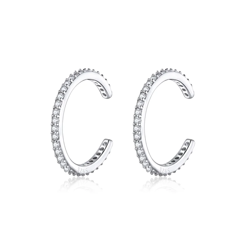 (image for) Pandora Style Silver Simple Hoop Earrings - SCE842 - Product Image