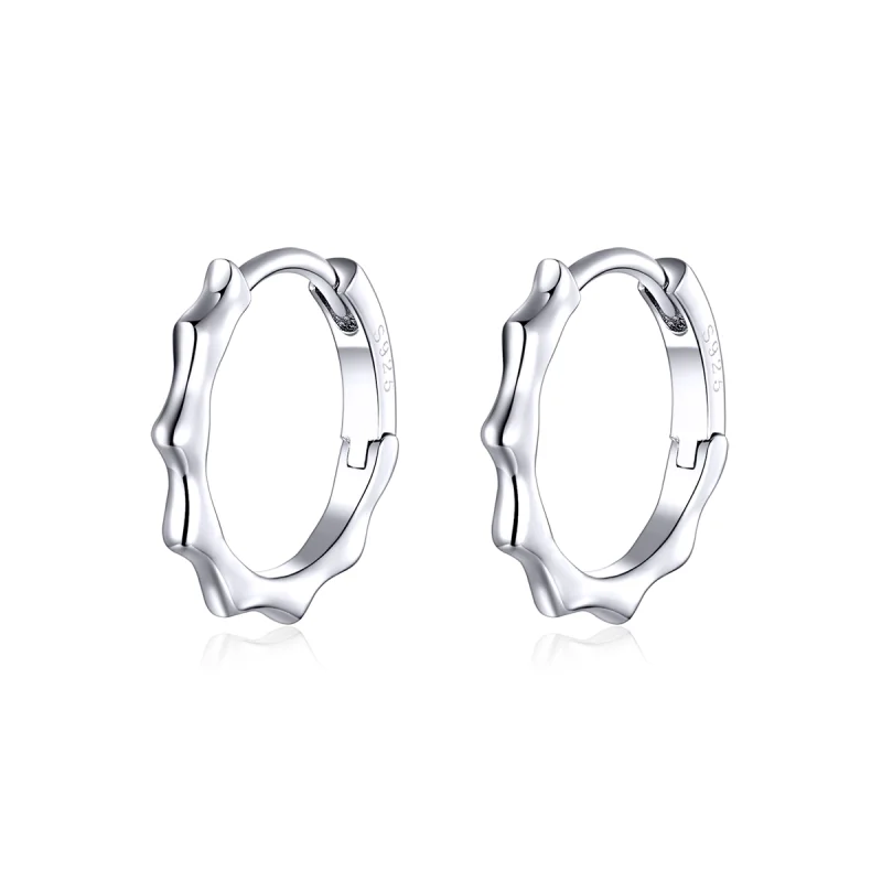 (image for) Pandora Style Silver Simple Line Hoop Earrings - SCE843 - Product Image