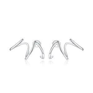 (image for) Pandora Style Silver Simple Line Stud Earrings - SCE986