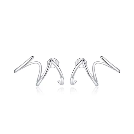Pandora Style Silver Simple Line Stud Earrings - SCE986