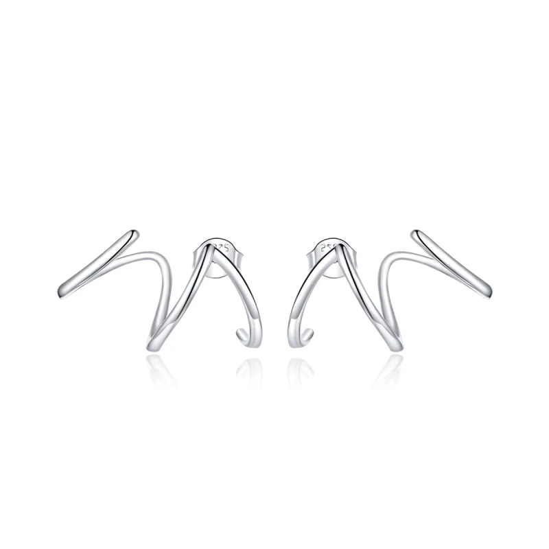 (image for) Pandora Style Silver Simple Line Stud Earrings - SCE986 - Product Image