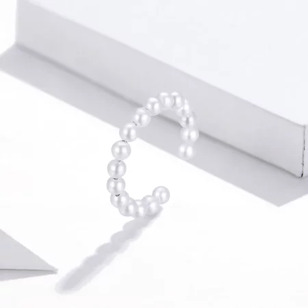 Pandora Style Silver simple pearl Ear clip - SCE1010