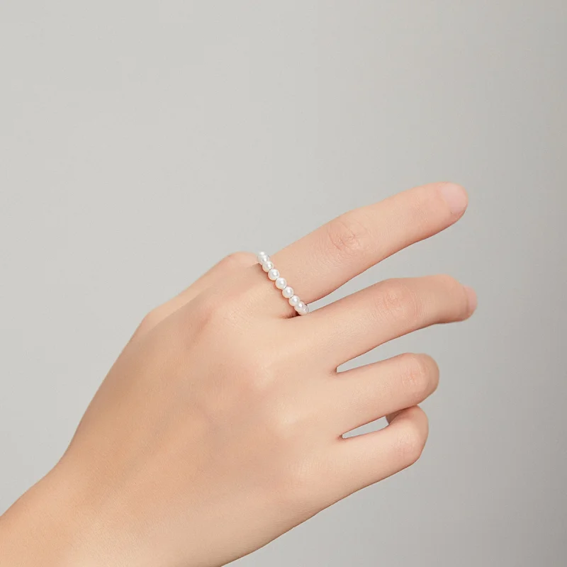 (image for) Pandora Style Silver simple pearl Ear clip - SCE1010 - View 10