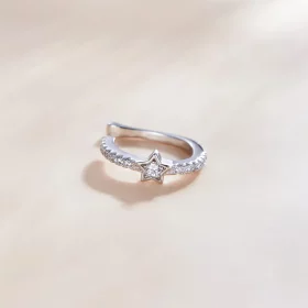 Pandora Style Silver Single Ear Ear clip - SCE1024 Pandora Style Silver Single Ear Ear clip - SCE1024