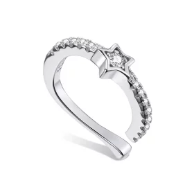 Pandora Style Silver Single Ear Ear clip - SCE1024 Pandora Style Silver Single Ear Ear clip - SCE1024