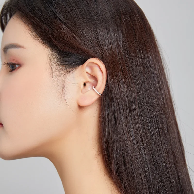 (image for) Pandora Style Silver Single Ear Ear clip - SCE1022 - View 4