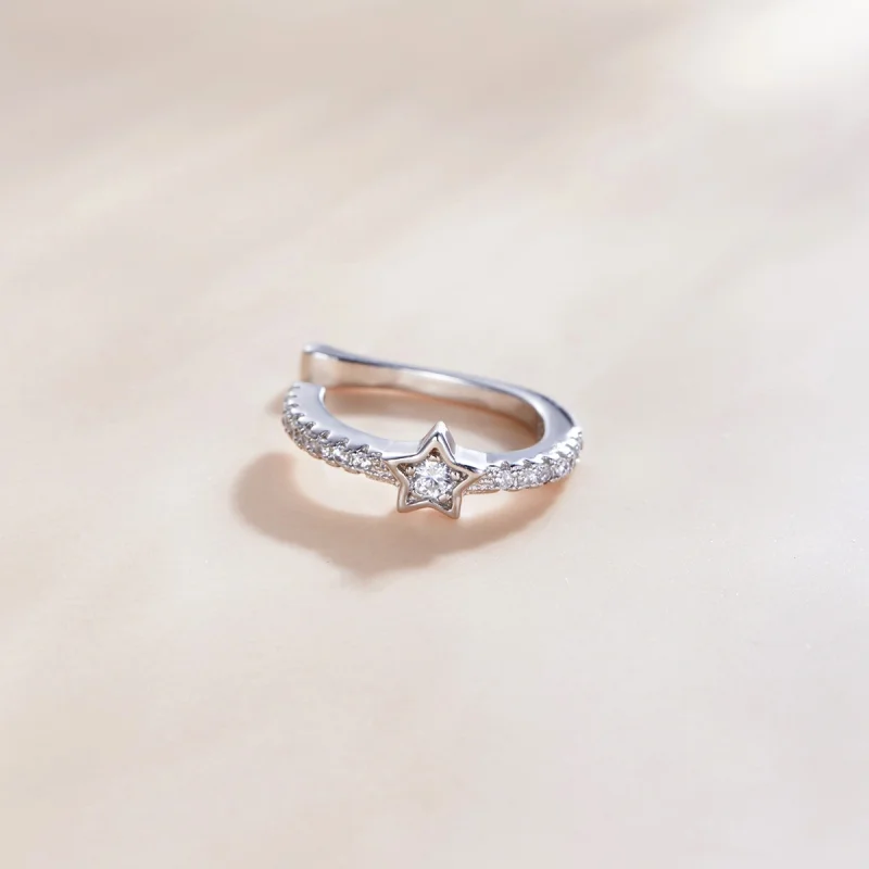 (image for) Pandora Style Silver Single Ear Ear clip - SCE1024 - View 2