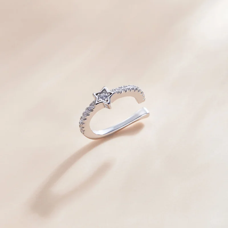 (image for) Pandora Style Silver Single Ear Ear clip - SCE1024 - View 3