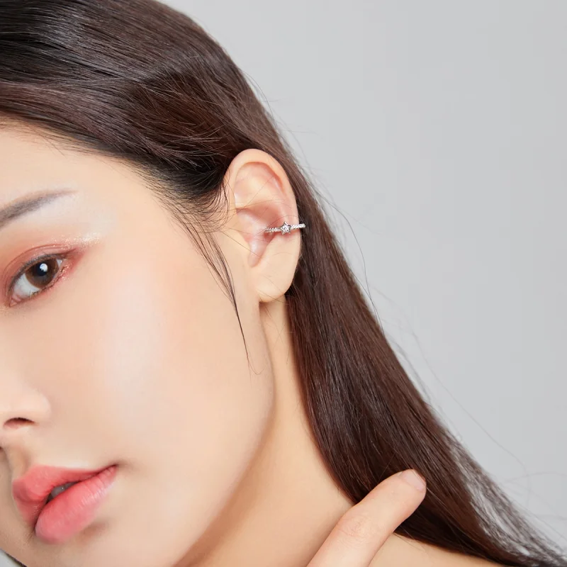 (image for) Pandora Style Silver Single Ear Ear clip - SCE1024 - View 6